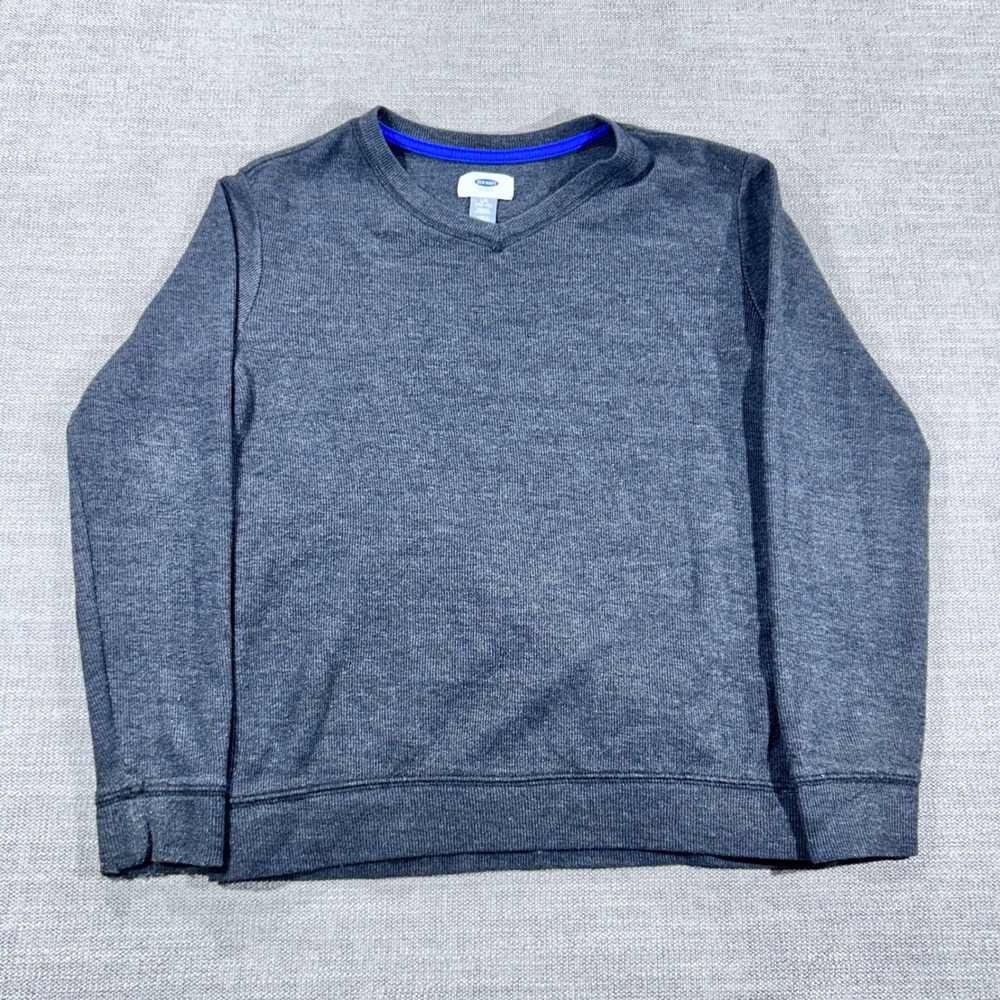 Old Navy Thermal Shirt Boys L 10-12 Gray Excellent V-Neck Long Sleeve Ribbed Top